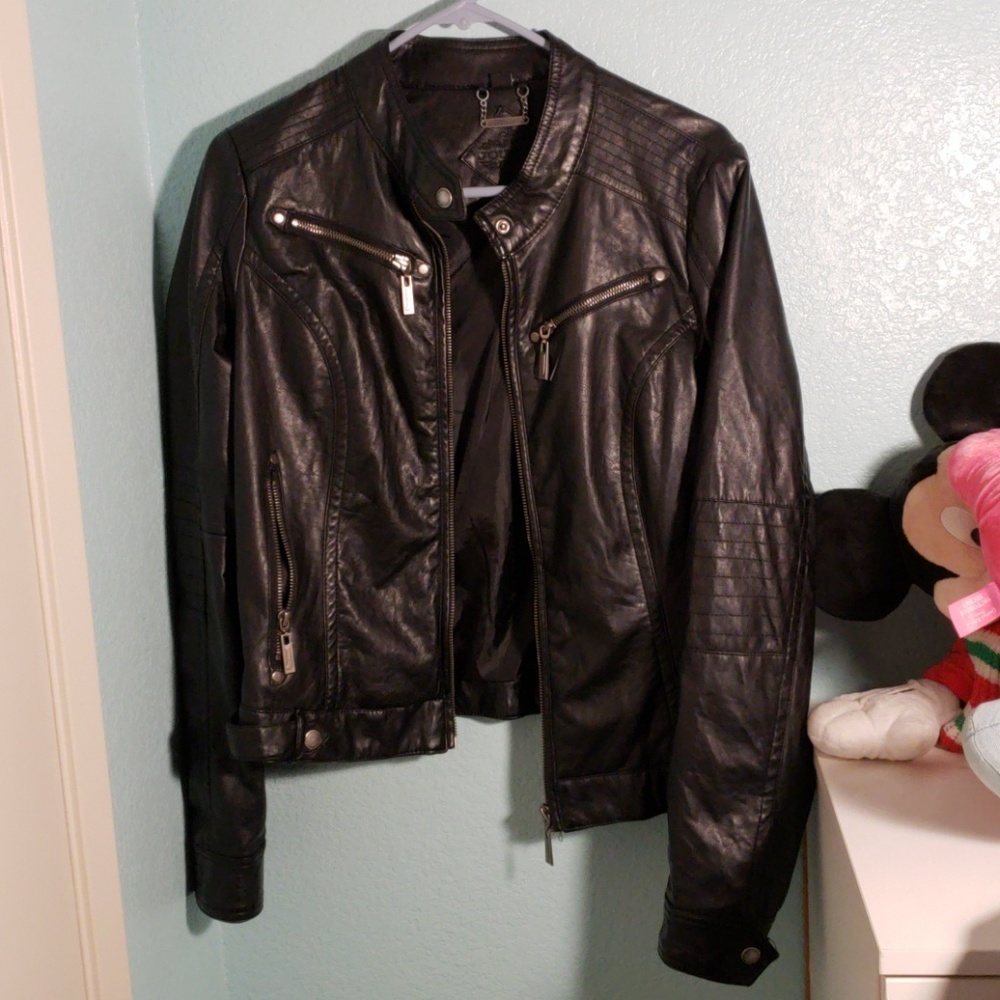 Black faux leathee jacket